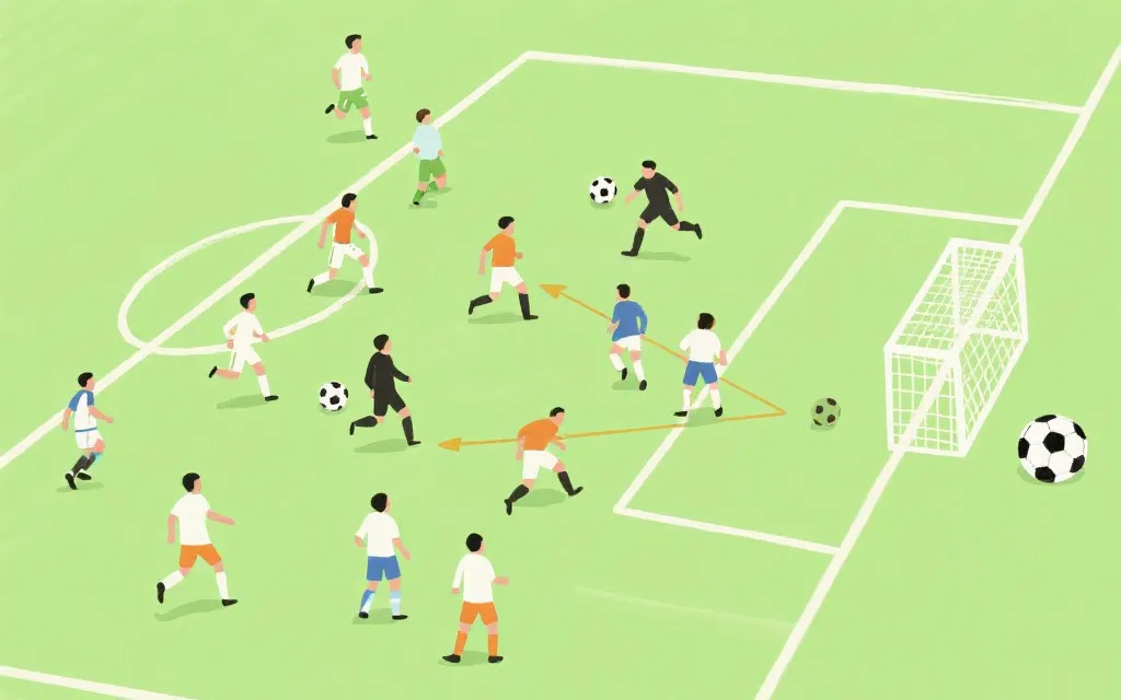 定位球战术示意：角球人墙与禁区跑位，战术分析风格