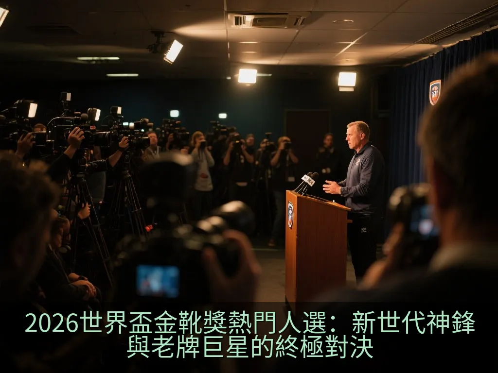 足球運動員在聚光燈照耀的球場上起腳射門的剪影,展現充滿張力的進球瞬間